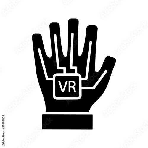 VR glove glyph icon