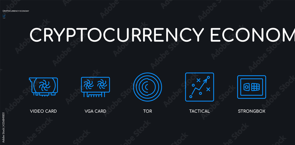 5 outline stroke blue strongbox, tactical, tor, vga card, video card icons from cryptocurrency economy collection on black background. line editable linear thin icons. 5 outline stroke blue strongbox, tactical, tor, vga card, video card icons from cryptocurrency economy collection on black background. line editable linear thin icons.