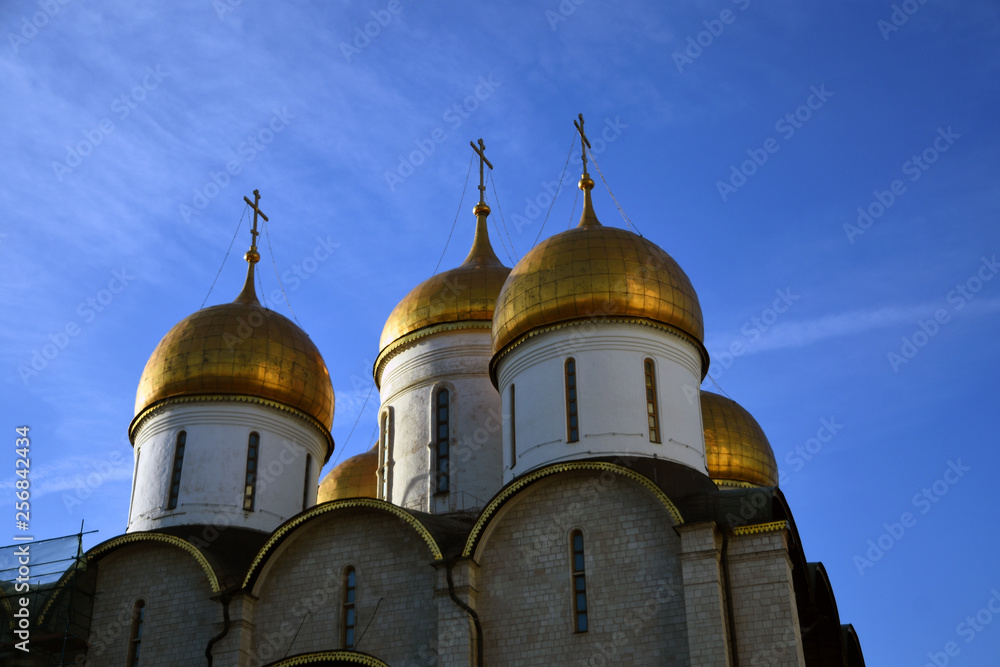 Architecture of Moscow Kremlin. Dormition church.