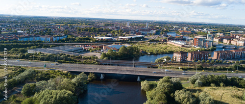 View of the main road bridge over the River Tees in Stockton photo