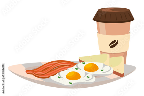 delicious tasty breakfast cartoon