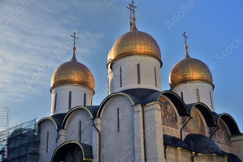 Architecture of Moscow Kremlin. Dormition church.