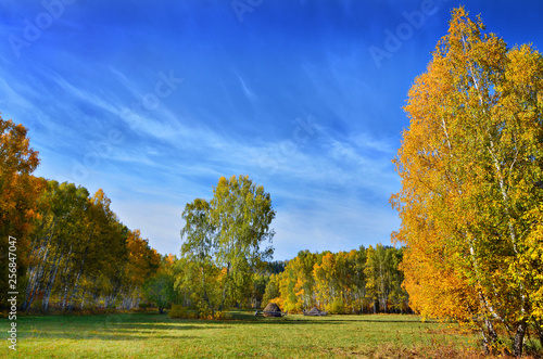 Warm Golden autumn in the mountains of the southern Urals. A great time for photographers and artists.