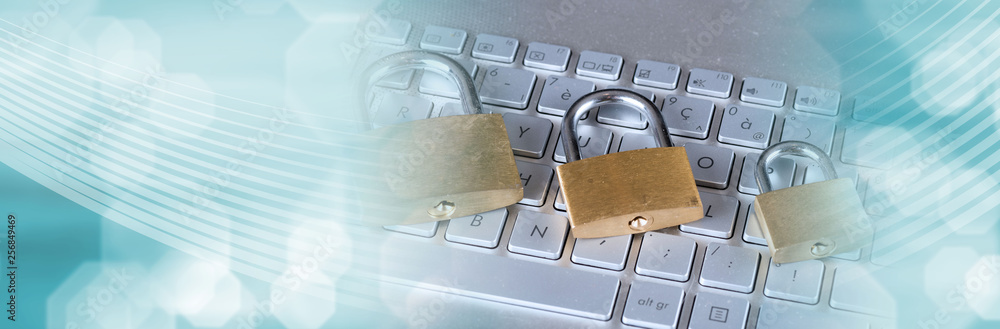 Concept of it security. panoramic banner Concept of it security. panoramic banner