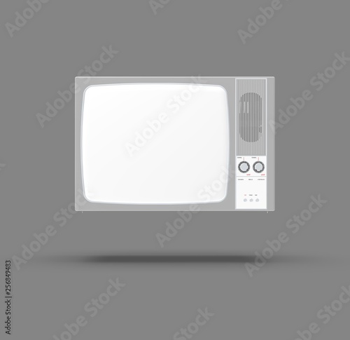 Old television isolated on Studio background, 3D Rendering