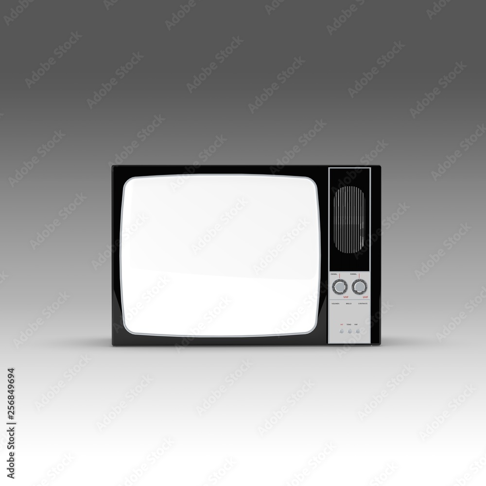 Old television isolated on Studio background, 3D Rendering Old television isolated on Studio background, 3D Rendering