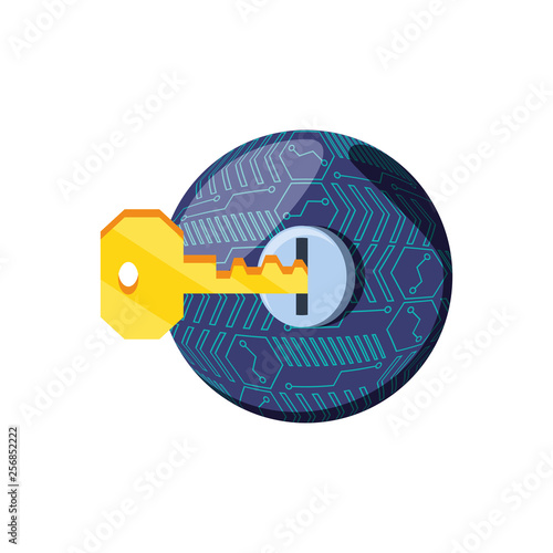 key with hole security isolated icon