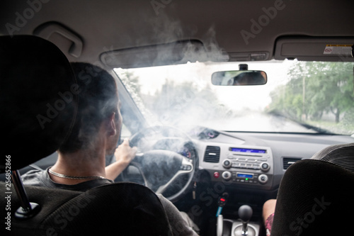 smoke inside the car