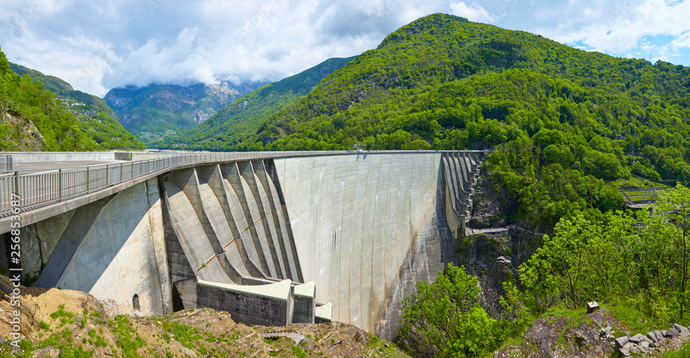Famous Verzasca dam in Switzerland.