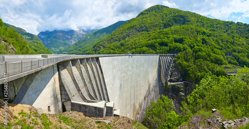 Famous Verzasca dam in Switzerland.