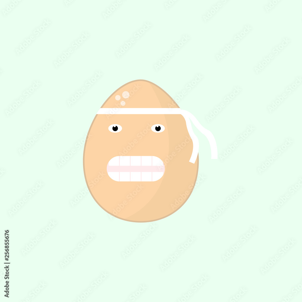 Easter karate egg with a white headband. vector illustration Easter karate egg with a white headband. vector illustration