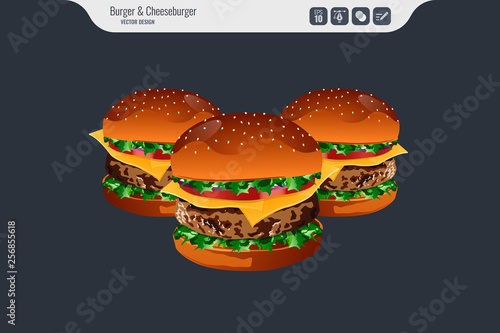Burger  cheeseburger vector illustration -  Vector