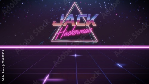 first name Jack in synthwave style