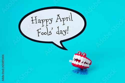 Slika na platnu funny denture and text happy april fools day