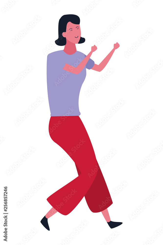 Happy woman dancing cartoon Happy woman dancing cartoon