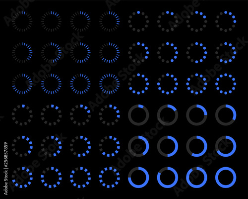 Loading icon. Load set. Upload icons. Loading bar. Loader set. - vector