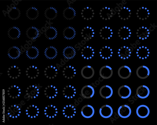 Loading icon. Load set. Upload icons. Loading bar. Loader set. - vector photo