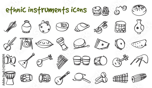 ethnic musical instruments set photo