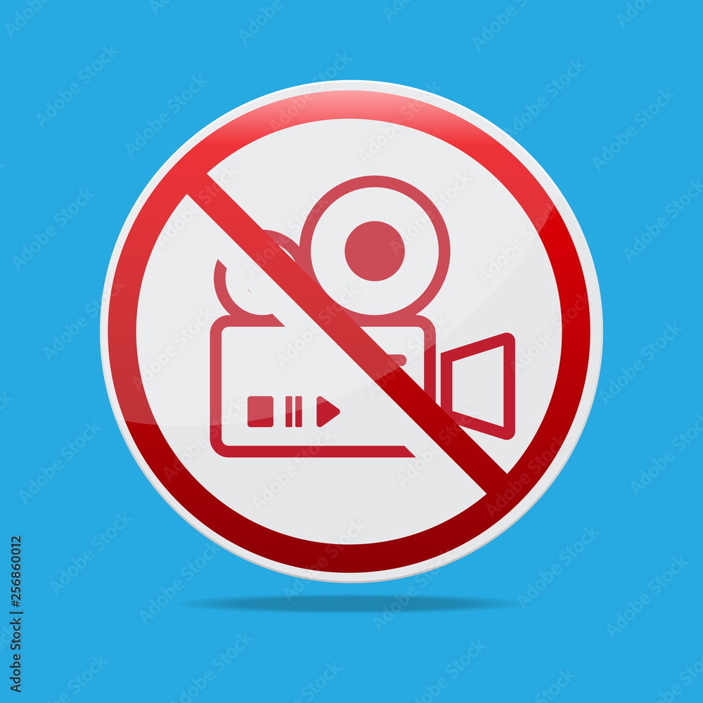 Do not record video sign vector illustration. Stock Vector | Adobe Stock