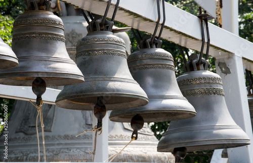 Church bell, several Church bells, bell ringing