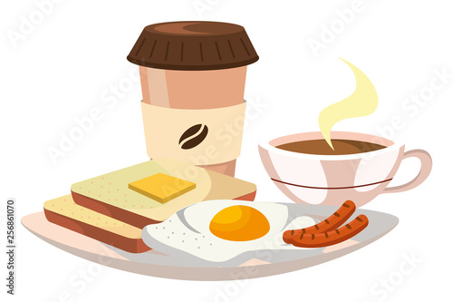 delicious tasty breakfast cartoon