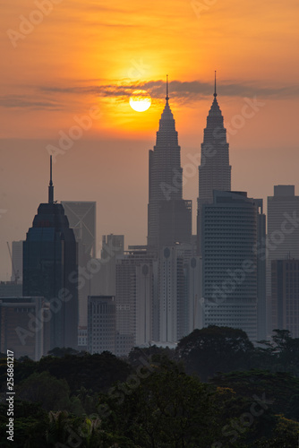 Canvas Print Skyline of Kuala Lumpur, Malaysia during sunrise
