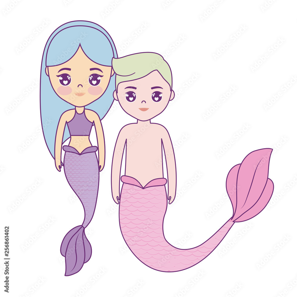 cute couple mermaids character cute couple mermaids character