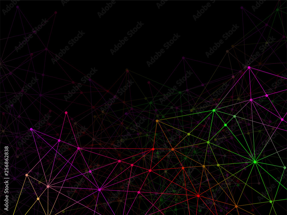Abstract geometric background with connecting dots and lines. Modern technology concept. Colorful polygonal structure Abstract geometric background with connecting dots and lines. Modern technology concept. Colorful polygonal structure