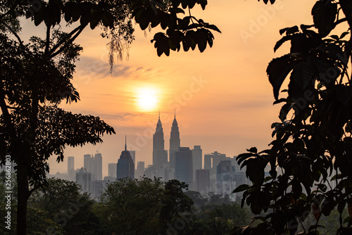 Photography Skyline of Kuala Lumpur, Malaysia during sunrise