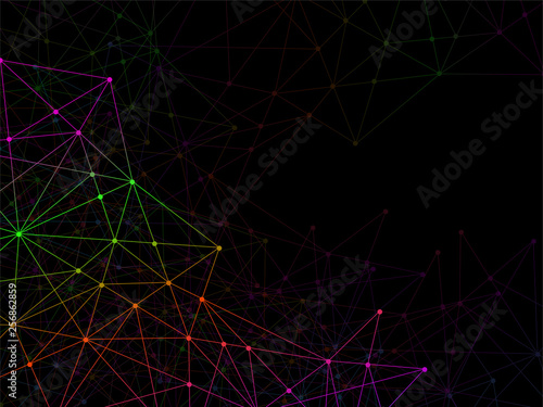Abstract geometric background with connecting dots and lines. Modern technology concept. Colorful polygonal structure