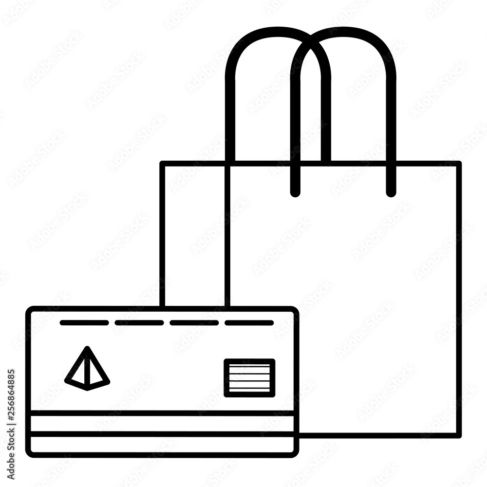 shopping bag with credit card shopping bag with credit card
