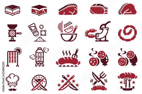 Handmade Sausage manufacturing icon.