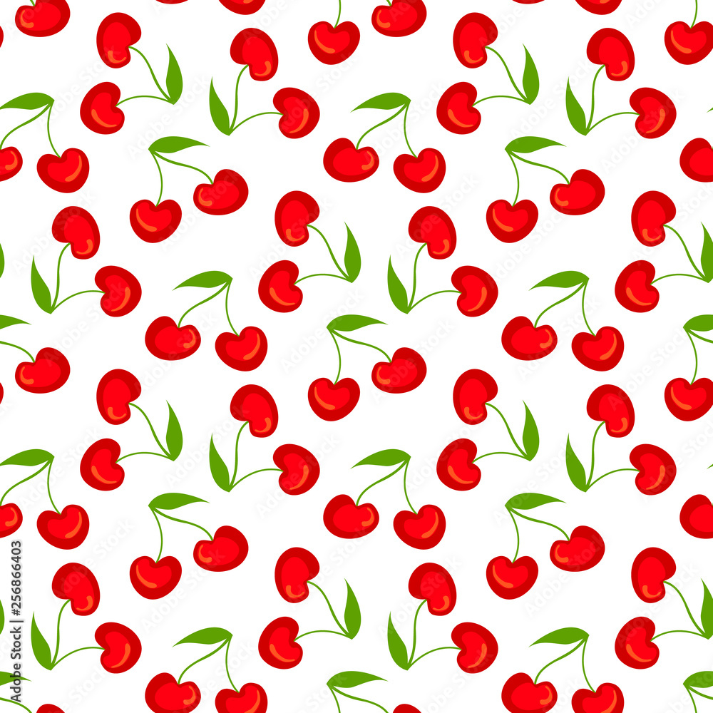 Fruit pattern with cherry vector. Summer cherries sweet fruit print.. Fruit pattern with cherry vector. Summer cherries sweet fruit print..