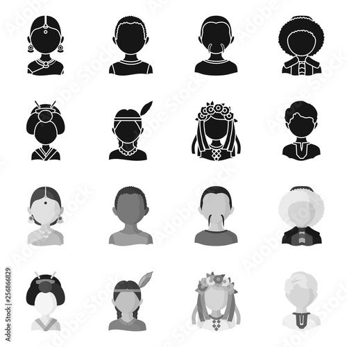 Vector illustration of imitator and resident sign. Set of imitator and culture vector icon for stock.