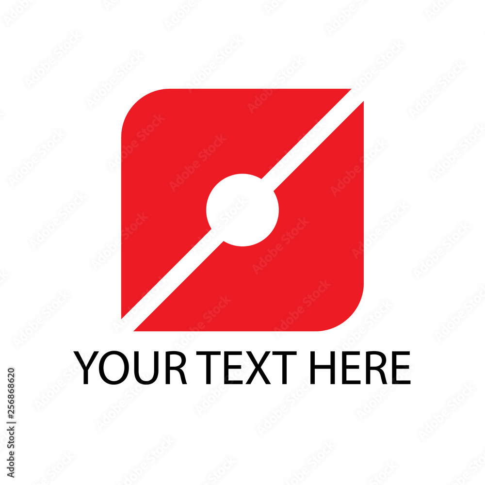 Hole in the red square, flat simple logo vector Hole in the red square, flat simple logo vector