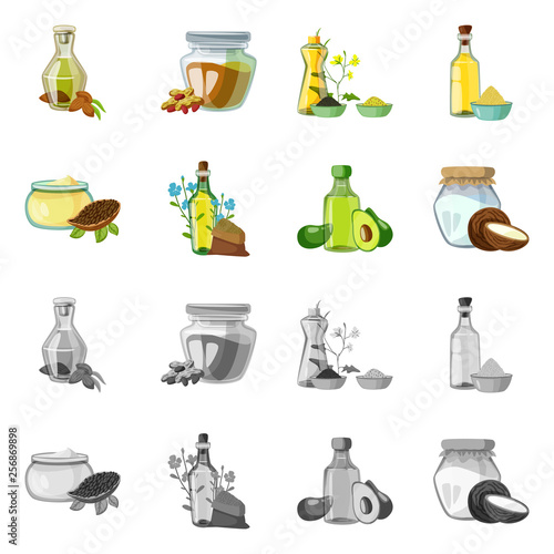 Vector illustration of healthy  and vegetable  icon. Set of healthy  and agriculture stock symbol for web.