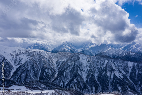 Snow covered Caucasus mountains in Svaneti Georgia © eugenegg