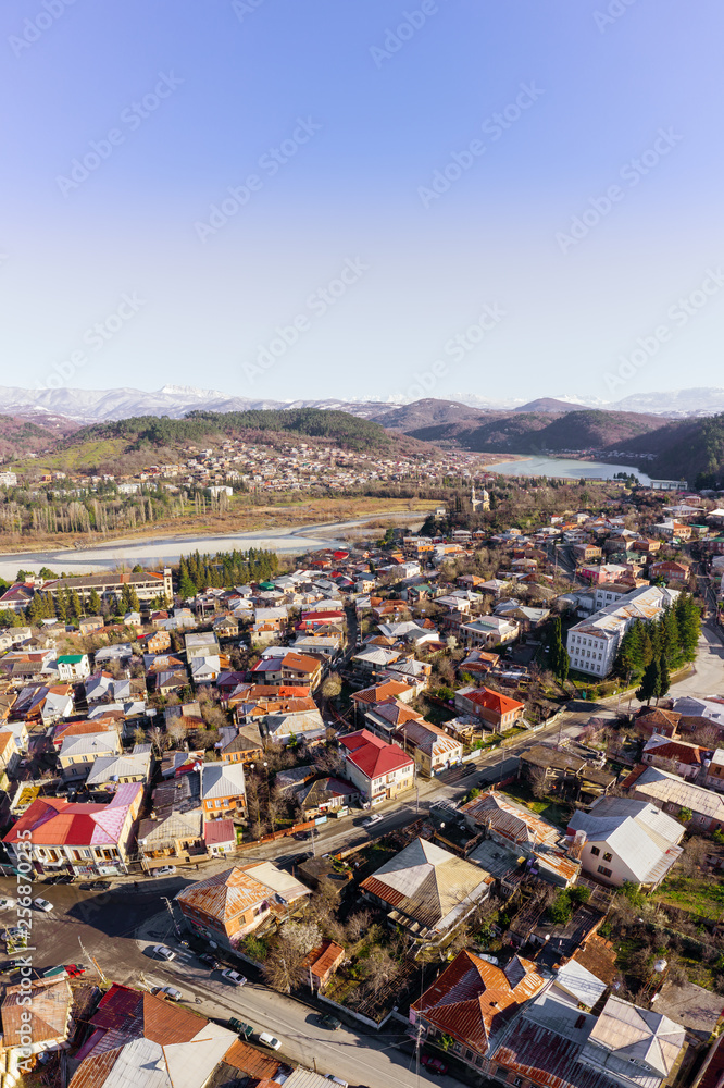 Kutaisi Georgia aerial view vertical panorama