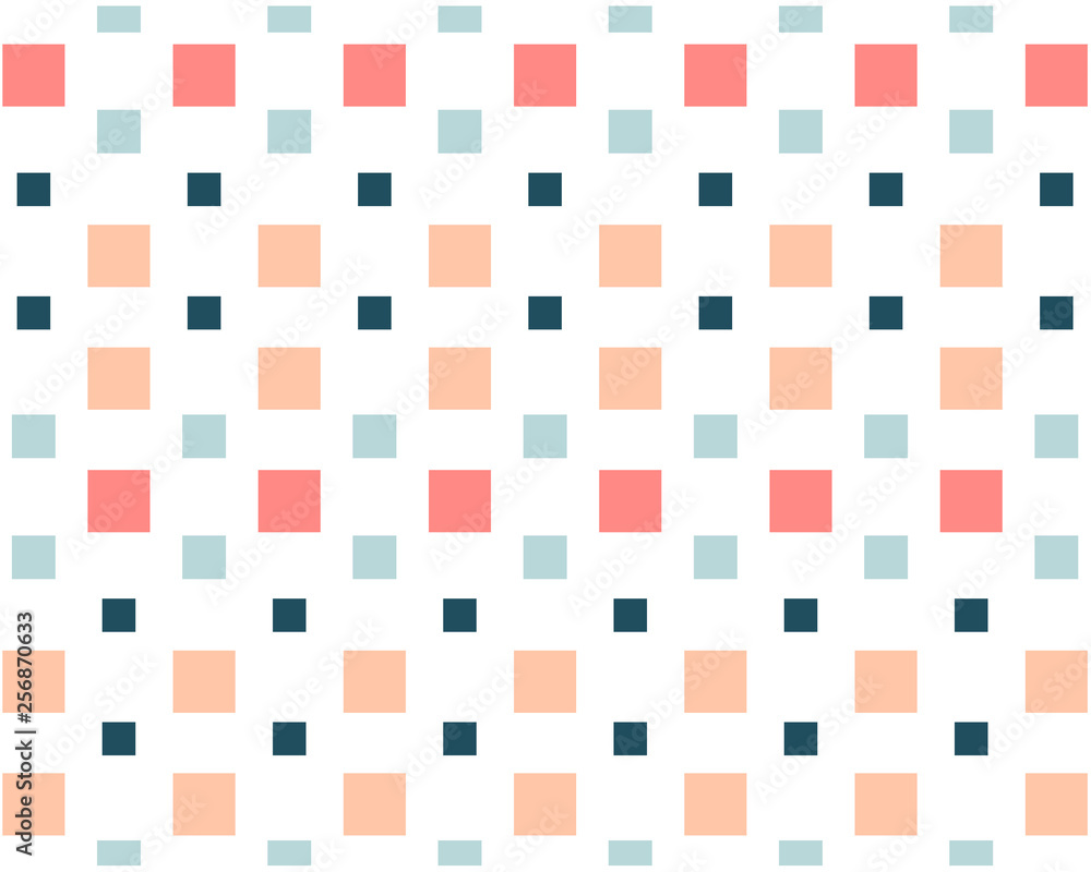 the little colored squares on a white mosaic background