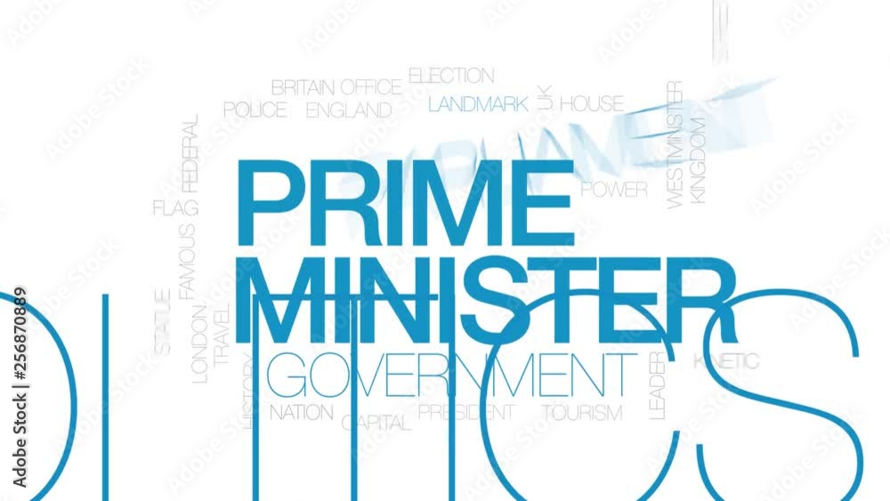 Prime minister animated word cloud. Kinetic typography. Prime minister animated word cloud. Kinetic typography.