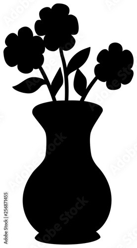 Flower in vase silhouette.