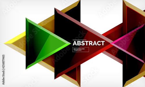 Free Download Flying triangles compostion geometric background - GFXLoad