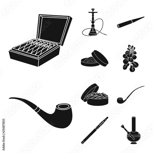 Isolated object of anti and habit icon. Collection of anti and tobacco vector icon for stock.