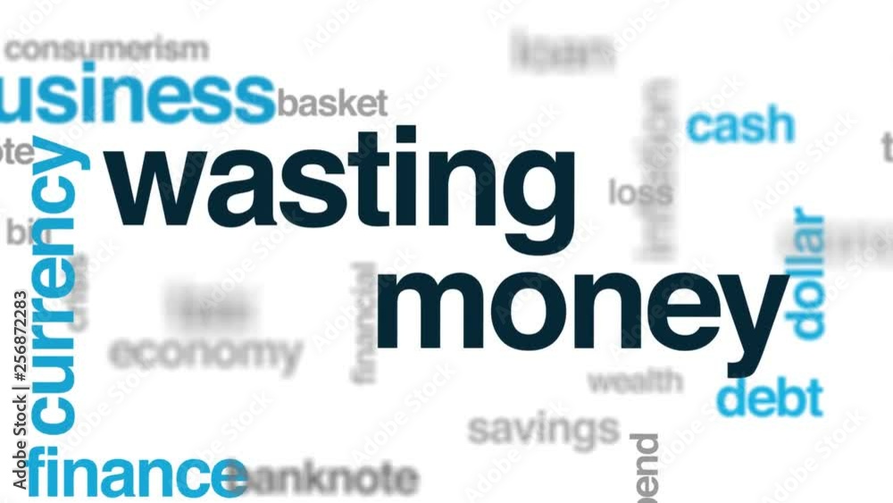 Wasting money animated word cloud. Kinetic typography. Wasting money animated word cloud. Kinetic typography.
