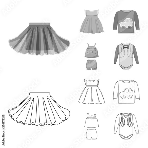 Vector design of fashion and garment logo. Collection of fashion and cotton stock vector illustration.