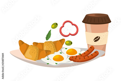 delicious tasty breakfast cartoon