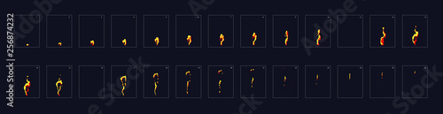 Fire  effect  Animation. Animation of smoke. Sprite sheet for games, cartoon or animation.