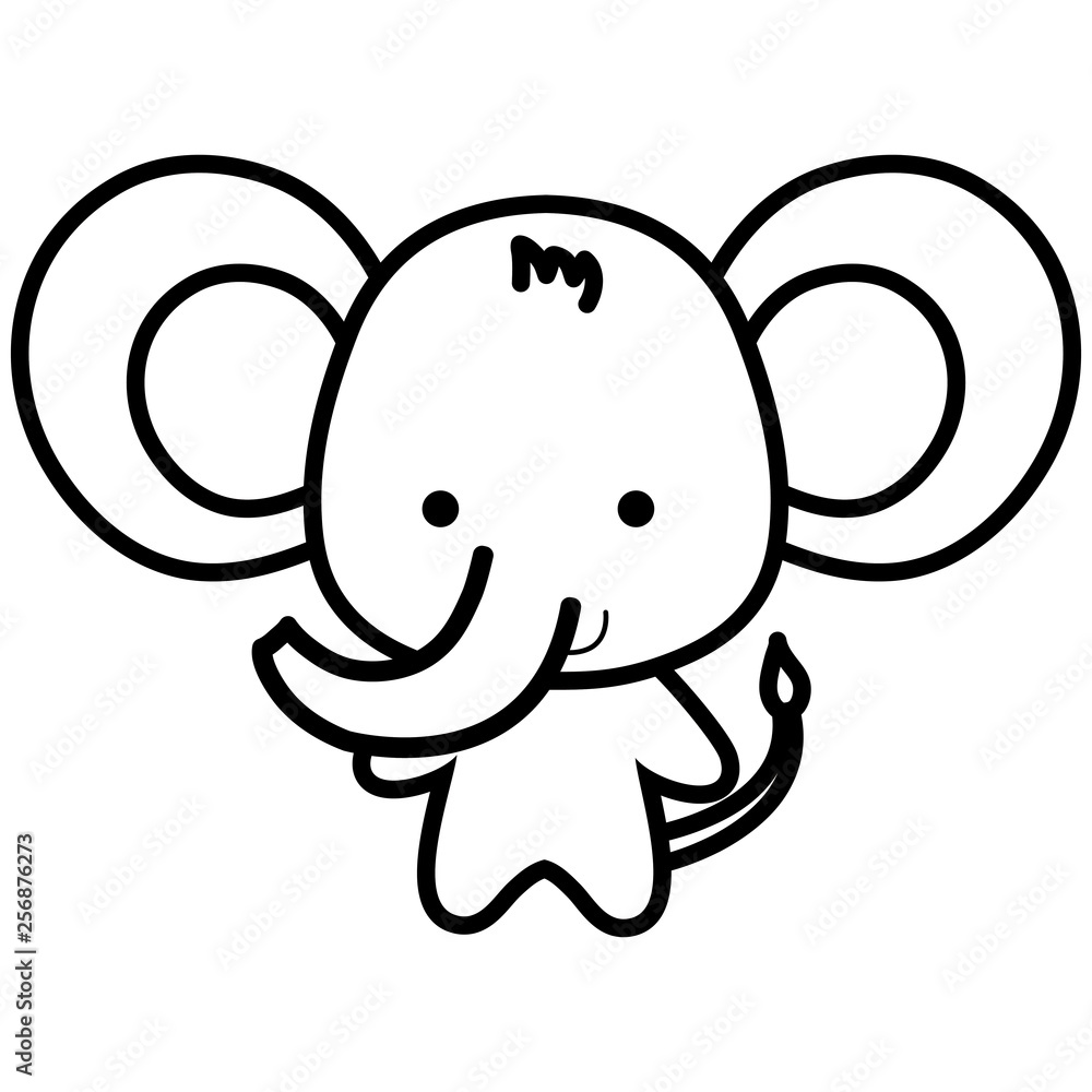 Obraz premium cute and little elephant character