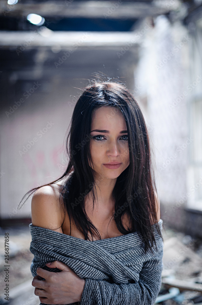 Fototapeta premium The girl suffers and cries. Portrait