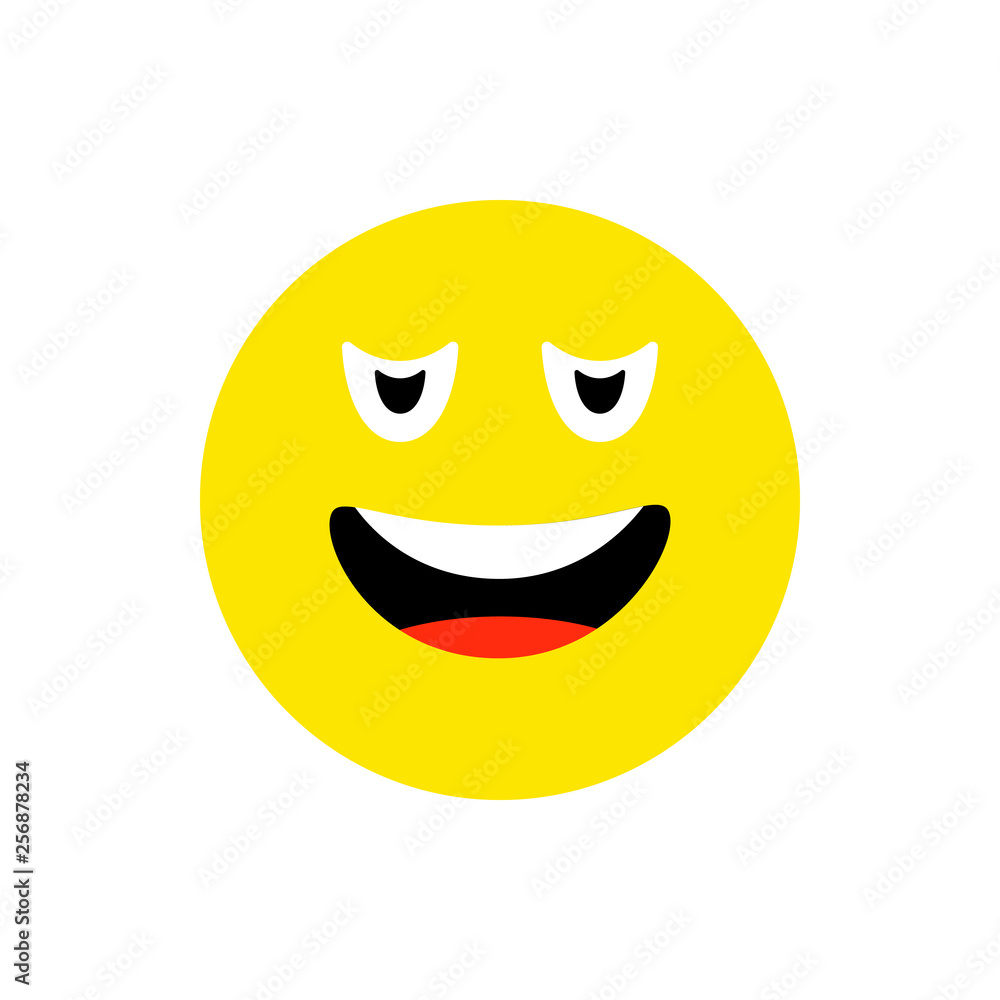 Confused face Emoji icon flat style. Cute Emoticon round symbol. Sad